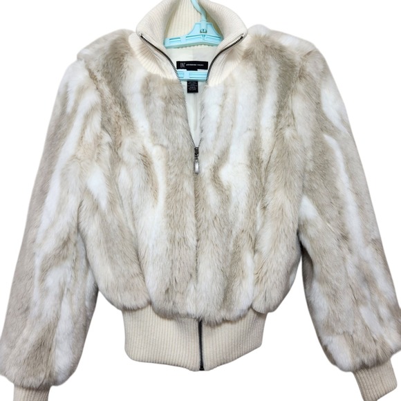 I.N.C. Jackets & Blazers - Vintage I.N.C. International Concepts Womens Medium White Faux Fur Glam Feminine